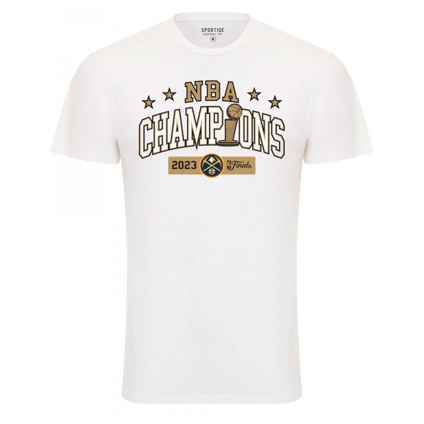 Чемпионская футболка Denver Nuggets Sportiqe Unisex 2023 NBA Finals Champions Bingham Premium - White