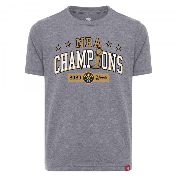 Футболка Denver Nuggets Sportiqe Youth 2023 NBA Finals Champions Tri-Blend Lil Comfy - Heather Gray