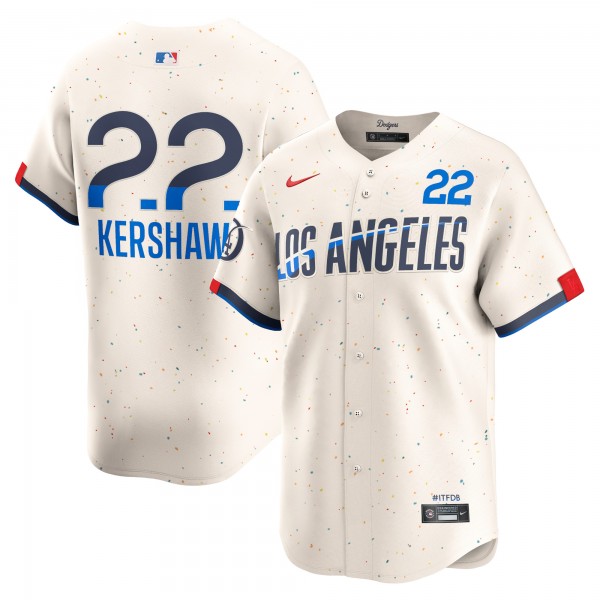 Джерси Los Angeles Dodgers Clayton Kershaw Nike Cream 2024 City Connect Limited Player