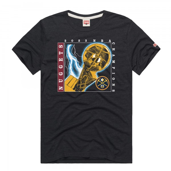 Чемпионская футболка Denver Nuggets Homage Unisex 2023 NBA Finals Champions Tri-Blend Lightning - Charcoal