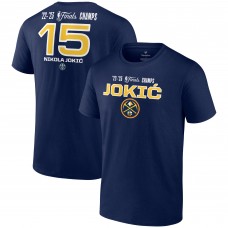 Чемпионская футболка Nikola Jokic Denver Nuggets 2023 NBA Finals Champions Dunk Name & Number - Navy
