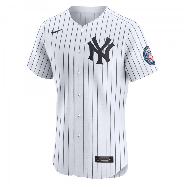 New York Yankees Derek Jeter Nike White Home Elite Jersey