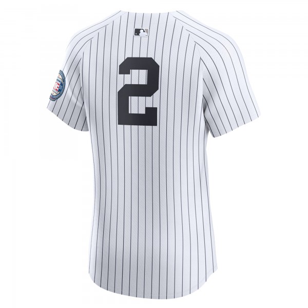 New York Yankees Derek Jeter Nike White Home Elite Jersey