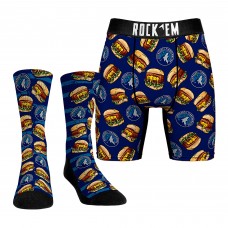 Minnesota Timberwolves Rock Em Socks Juicy Lucy Burger Underwear and Crew Socks Combo Pack