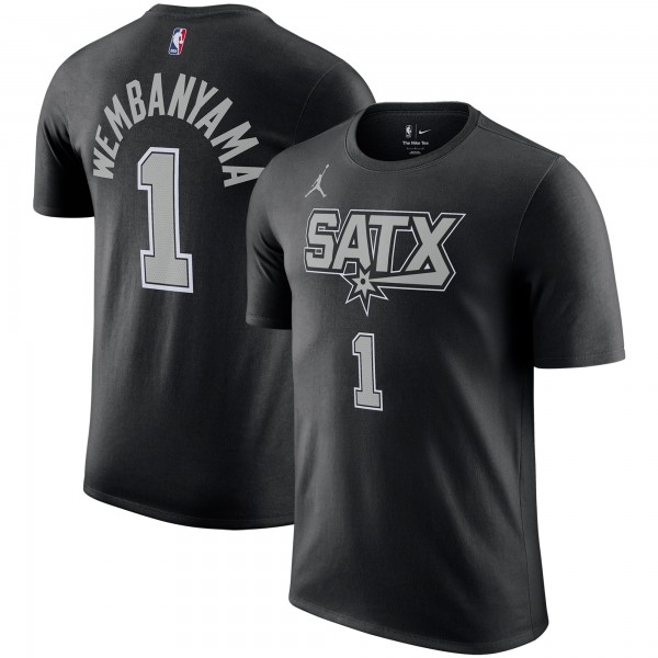 Футболка Victor Wembanyama San Antonio Spurs Jordan Brand 2022/23 Statement Edition Name & Number - Black