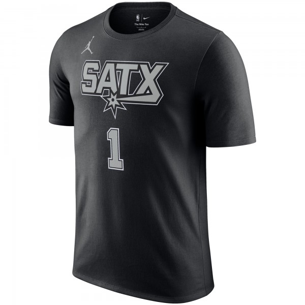 Футболка Victor Wembanyama San Antonio Spurs Jordan Brand 2022/23 Statement Edition Name & Number - Black