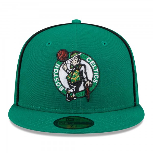 Бейсболка Boston Celtics New Era Piped & Flocked 59Fifty - Kelly Green