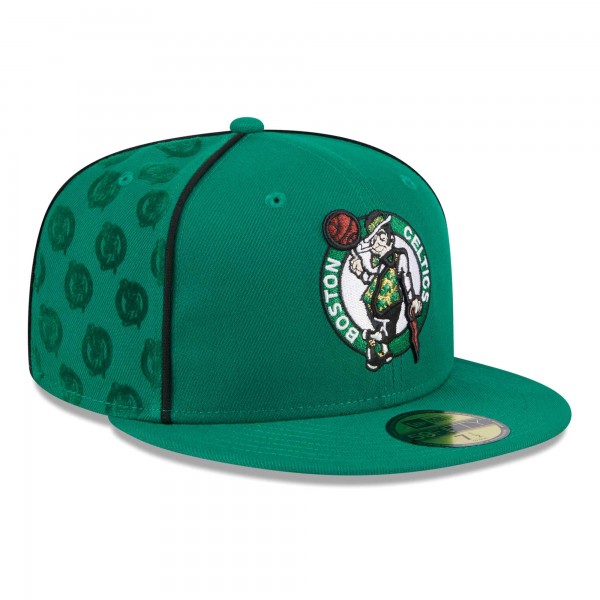 Бейсболка Boston Celtics New Era Piped & Flocked 59Fifty - Kelly Green