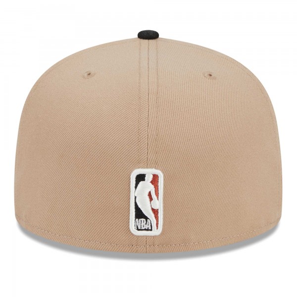 Бейсболка Golden State Warriors New Era Burnt Orange Logo 2-Tone 59FIFTY - Tan/Black