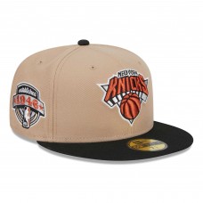 Бейсболка New York Knicks New Era Burnt Orange Logo 2-Tone 59FIFTY - Tan/Black