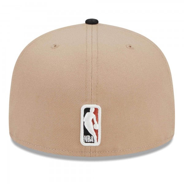 Бейсболка New York Knicks New Era Burnt Orange Logo 2-Tone 59FIFTY - Tan/Black