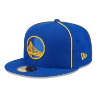 Бейсболка Golden State Warriors New Era Royal Piped & Flocked 59Fifty