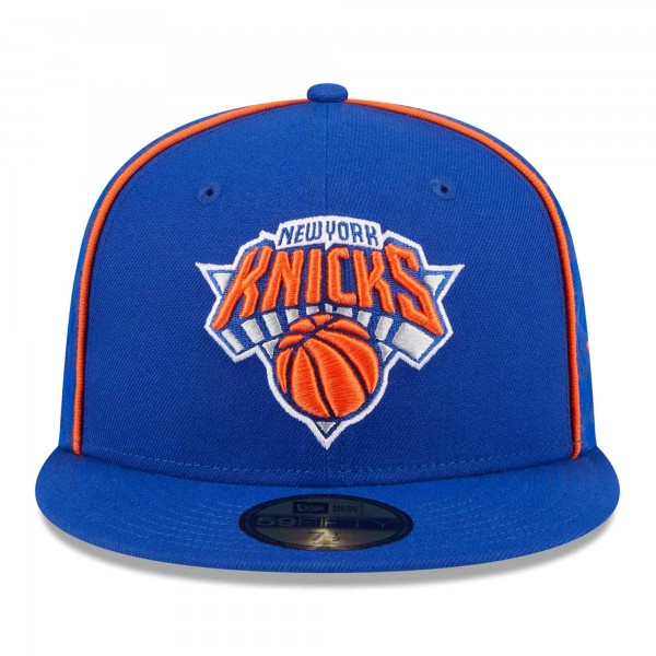 Бейсболка New York Knicks New Era Piped & Flocked 59Fifty - Blue