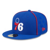 Бейсболка Philadelphia 76ers New Era Piped & Flocked 59Fifty - Royal
