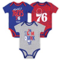Малышам Philadelphia 76ers Royal/Red/Gray Slam Dunk 3-Piece Bodysuit Set