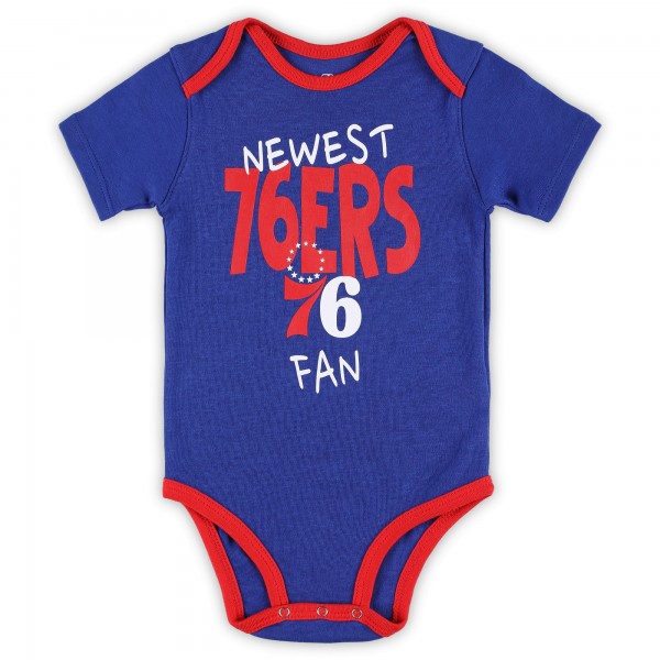 Малышам Philadelphia 76ers Royal/Red/Gray Slam Dunk 3-Piece Bodysuit Set