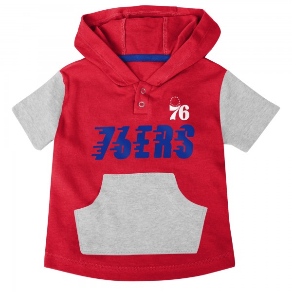 Малышам Philadelphia 76ers Royal/Red/Gray Bank Shot Bodysuit, Hoodie T-Shirt & Shorts Set