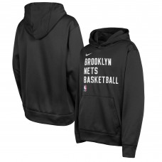 Толстовка Youth Brooklyn Nets Nike Black Spotlight Performance