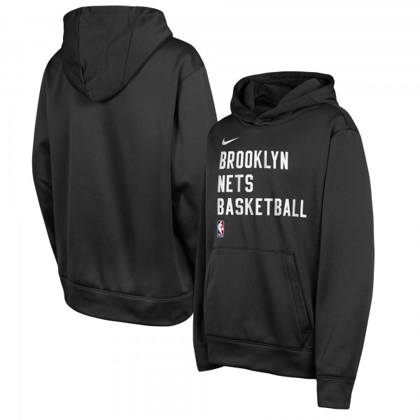 Толстовка Youth Brooklyn Nets Nike Black Spotlight Performance