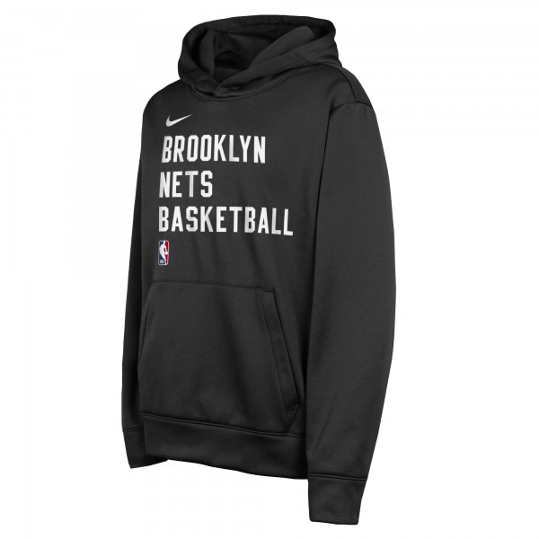 Толстовка Youth Brooklyn Nets Nike Black Spotlight Performance