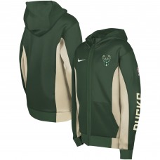 Толстовка на молнии Milwaukee Bucks Nike Youth Showtime Performance - Hunter Green