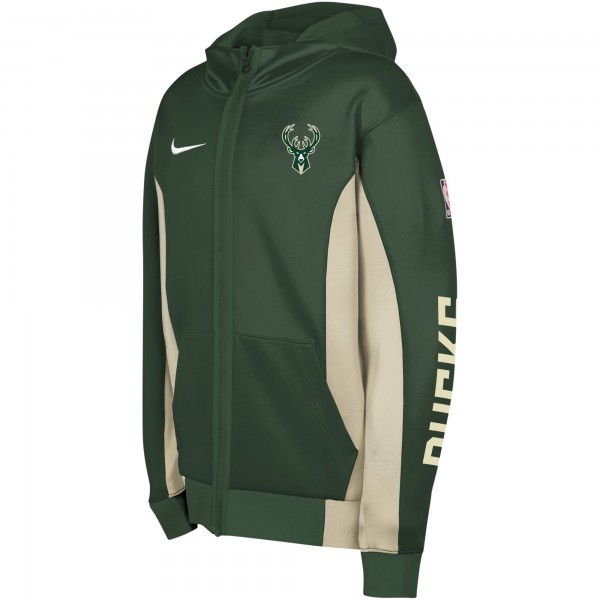 Толстовка на молнии Milwaukee Bucks Nike Youth Showtime Performance - Hunter Green