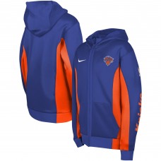 Толстовка на молнии New York Knicks Nike Youth Showtime Performance - Blue