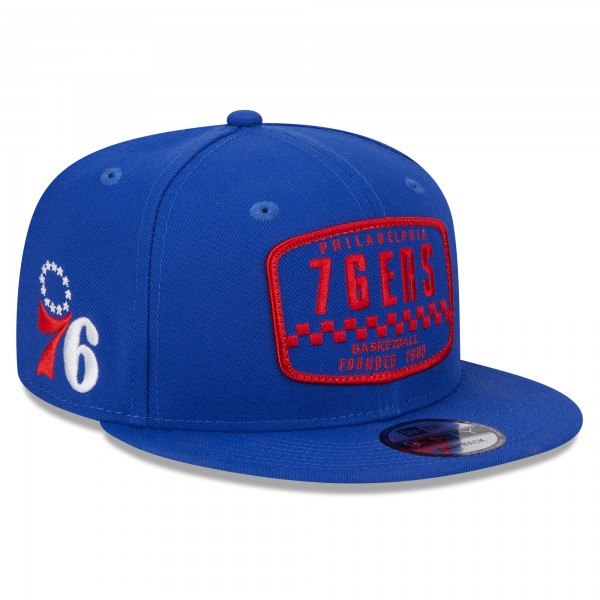 Бейсболка Philadelphia 76ers New Era Royal Rally Drive Finish Line Patch 9FIFTY Snapback