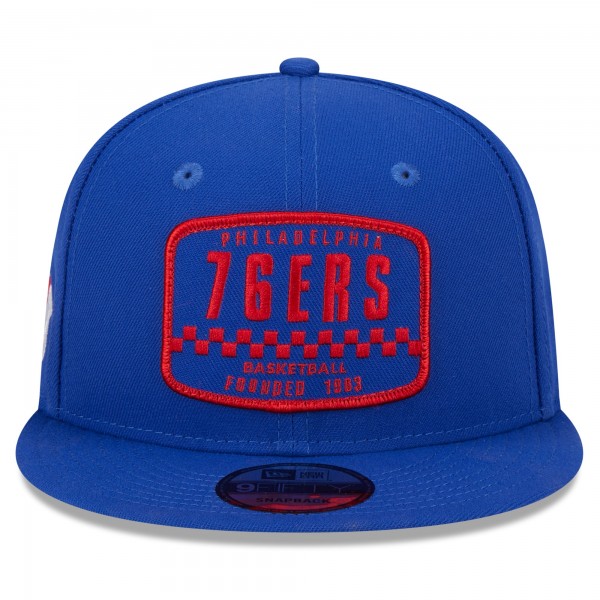 Бейсболка Philadelphia 76ers New Era Royal Rally Drive Finish Line Patch 9FIFTY Snapback