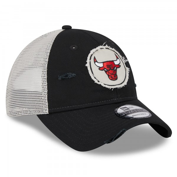 Бейсболка Chicago Bulls New Era 2024 NBA All-Star Game Rally Drive Distressed Patch 9TWENTY Trucker - Black