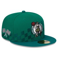 Бейсболка Boston Celtics New Era  Rally Drive Checkerboard 59FIFTY Crown - Kelly Green