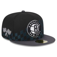 Бейсболка Brooklyn Nets New Era  Rally Drive Checkerboard 59FIFTY Crown - Black