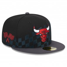 Бейсболка Chicago Bulls New Era 2024 NBA All-Star Game Rally Drive Checkerboard 59FIFTY Crown - Black