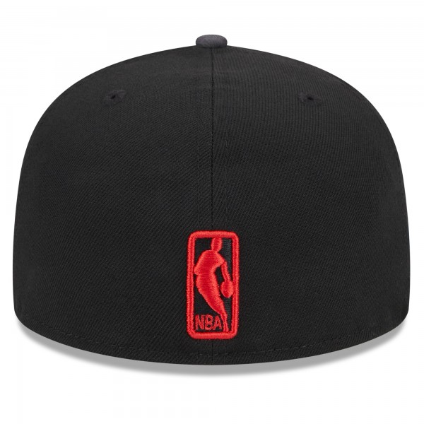 Бейсболка Chicago Bulls New Era 2024 NBA All-Star Game Rally Drive Checkerboard 59FIFTY Crown - Black