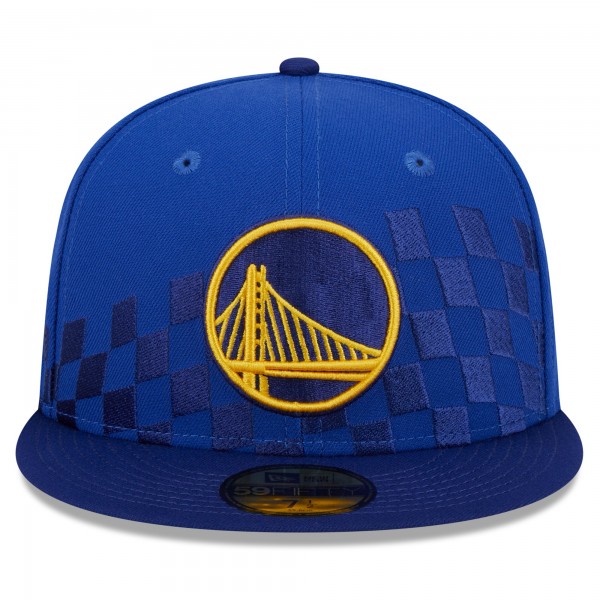 Бейсболка Golden State Warriors New Era  Rally Drive Checkerboard 59FIFTY Crown - Royal