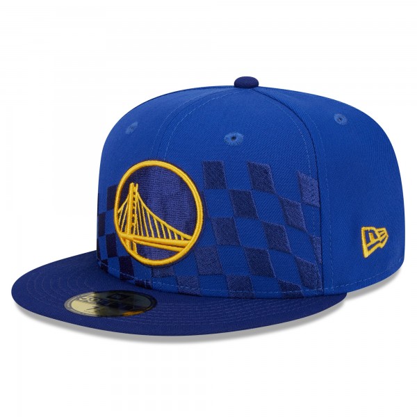 Бейсболка Golden State Warriors New Era  Rally Drive Checkerboard 59FIFTY Crown - Royal