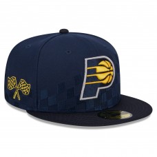 Бейсболка Indiana Pacers New Era  Rally Drive Checkerboard 59FIFTY Crown - Navy