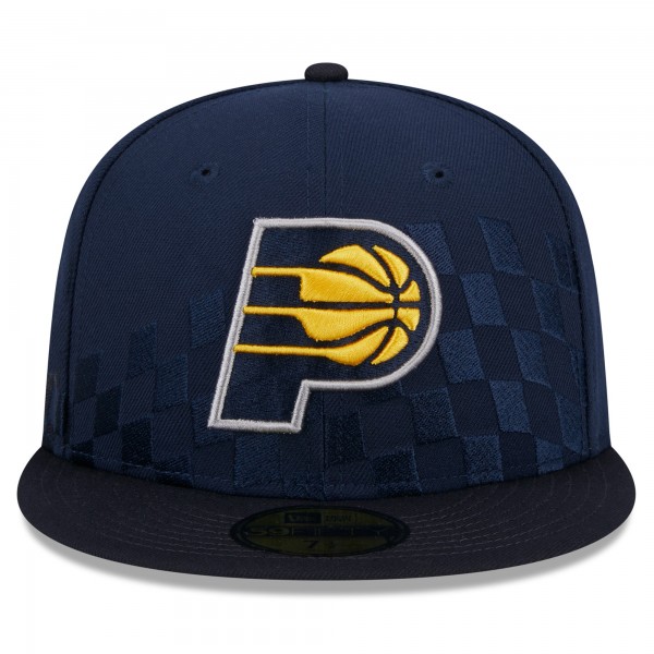 Бейсболка Indiana Pacers New Era  Rally Drive Checkerboard 59FIFTY Crown - Navy