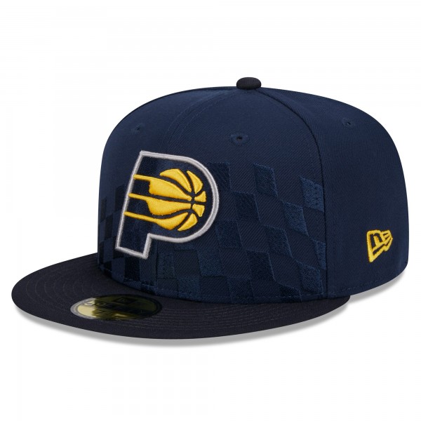 Бейсболка Indiana Pacers New Era  Rally Drive Checkerboard 59FIFTY Crown - Navy
