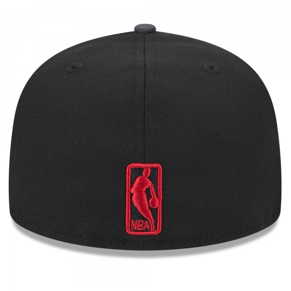 Бейсболка Miami Heat New Era Black Rally Drive Checkerboard 59FIFTY Crown