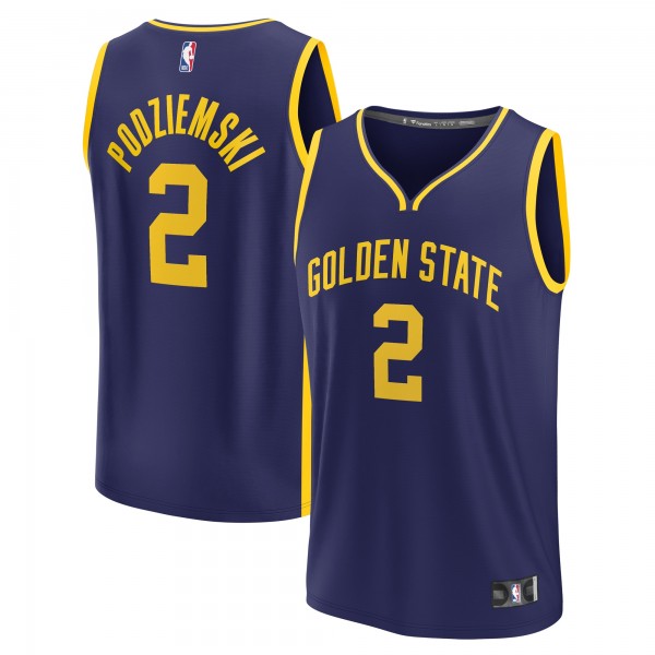 Игровая джерси Подростковая Golden State Warriors First Round Fanatics Navy 2023 NBA Draft First Round Pick Fast Break Replica - Statement Edition