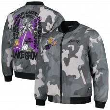 Куртка на молнии Los Angeles Lakers The Wild Collective Unisex 2023/24 City Edition Camo Bomber - Gray