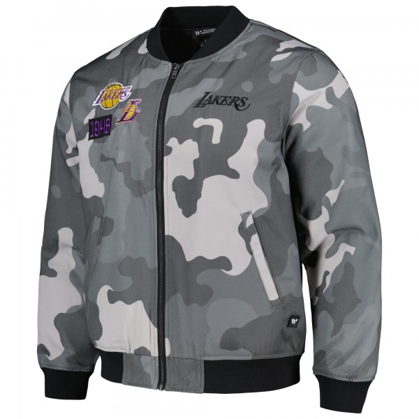 Куртка на молнии Los Angeles Lakers The Wild Collective Unisex 2023/24 City Edition Camo Bomber - Gray