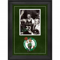 Larry Bird Boston Celtics Autographed Fanatics Authentic Deluxe Framed 8 x 10 Celebration with Auerbach Photograph with Green Ink