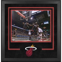 Dwyane Wade Miami Heat Autographed Fanatics Authentic Deluxe Framed 16 x 20 Alley-Oop to Lebron James Photograph