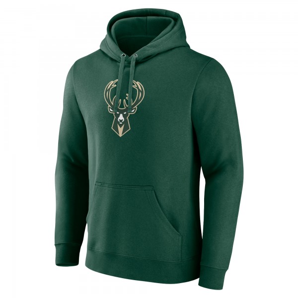 Milwaukee Bucks Fanatics Hunter Green Primary Logo Pullover Hoodie