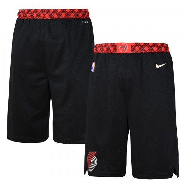 Шорты Portland Trail Blazers Nike Youth 2023/24 City Edition Swingman Performance - Black