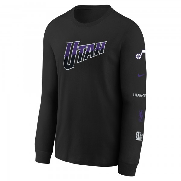 Футболка с длинным рукавом Utah Jazz Nike Youth 2023/24 City Edition Max90 - Black