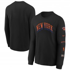 Футболка с длинным рукавом New York Knicks Nike Youth 2023/24 City Edition Max90 - Black