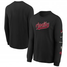 Футболка с длинным рукавом Portland Trail Blazers Nike Youth 2023/24 City Edition Max90 - Black
